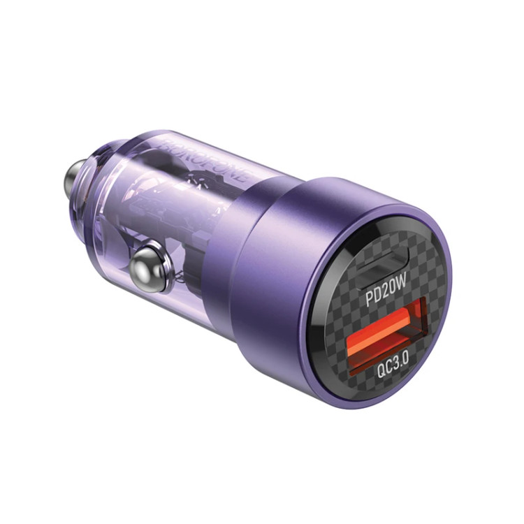 شارژر فندکی 38 وات بروفون مدل BZ20 PD + QC3.0