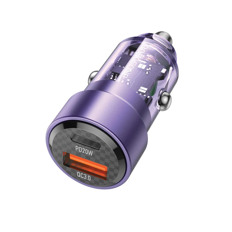 شارژر فندکی 38 وات بروفون مدل BZ20 PD + QC3.0