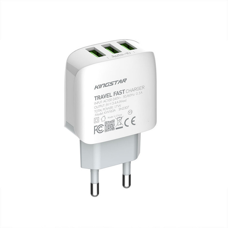 آداپتور 17 وات کینگ استار مدل KW163C به همراه کابل USB-C