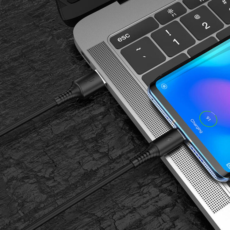 کابل تبدیل USB به USB-C بروفون مدل BX47 طول 1 متر