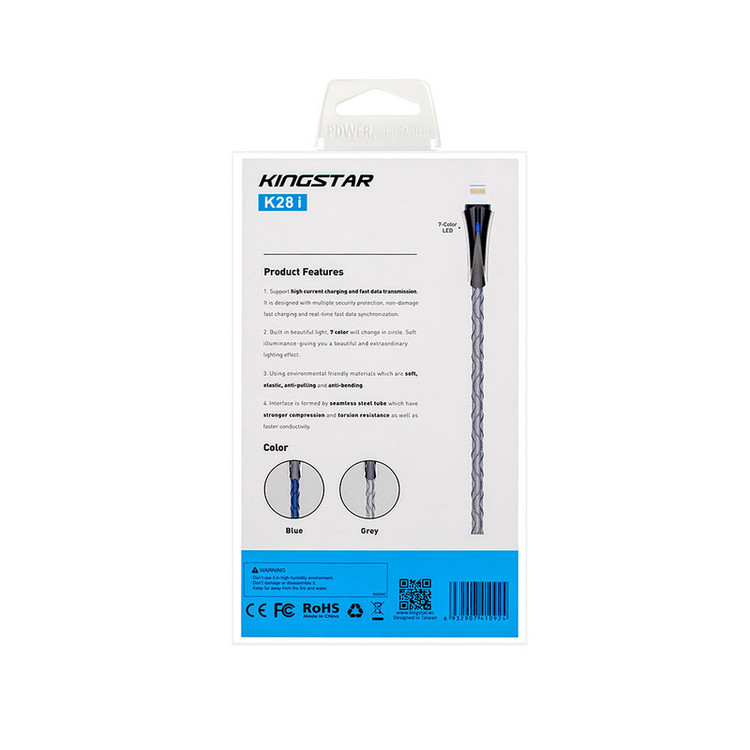 کابل تبدیل USB به لایتنینگ کینگ استار مدل K28i طول 1 متر