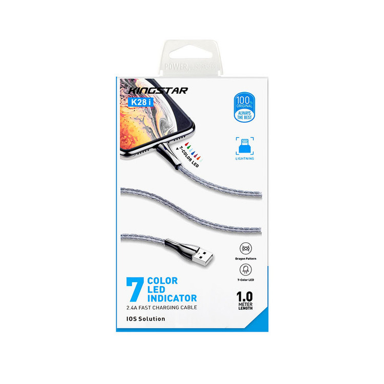 کابل تبدیل USB به لایتنینگ کینگ استار مدل K28i طول 1 متر
