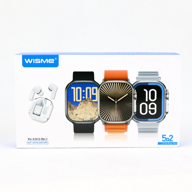 ساعت هوشمند ویسمی مدل WS-X19 Ultra 3 به همراه ایرپاد بلوتوثی