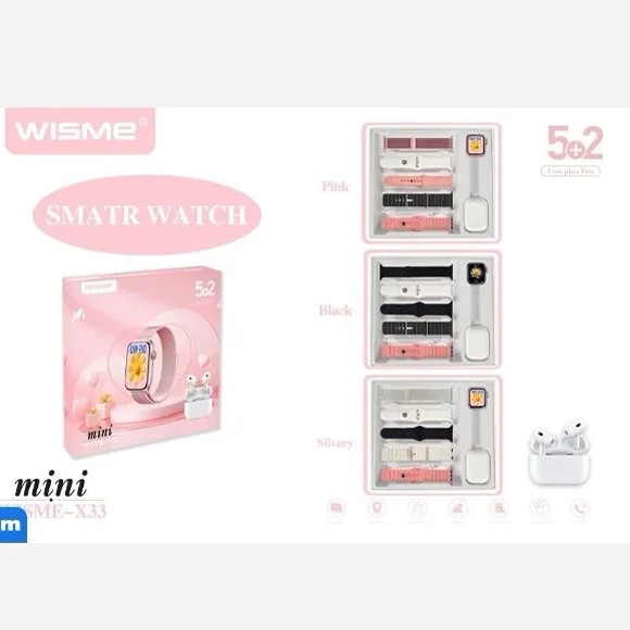 ساعت هوشمند طرح اپل واچ مدل WISME-X33 Mini همراه با ایرپاد