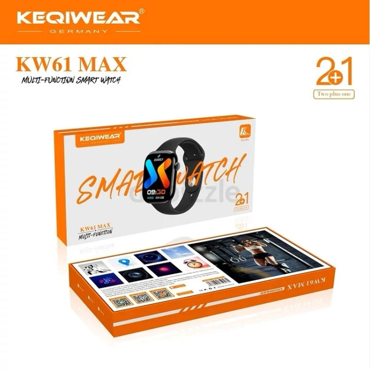 ساعت هوشمند KEQIWEAR ورژن 2025 مدل KW61 max اورجینال دو بند