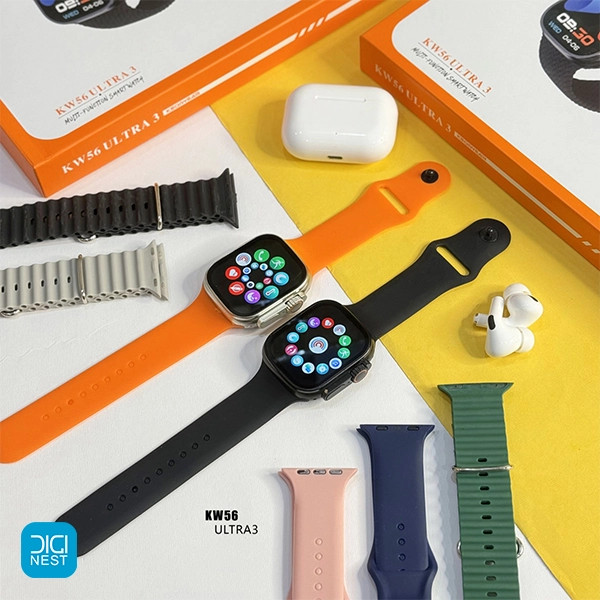 ساعت هوشمند KEQIWEAR مدل KW56 ultra3 همراه با ایرپاد