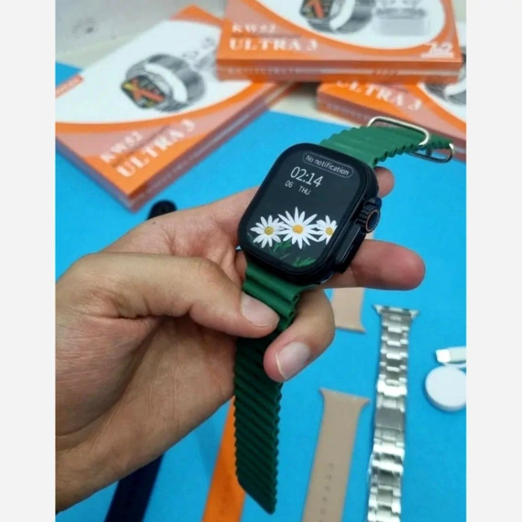 ساعت هوشمند KEQIWEAR مدل KW52 ultra3 همراه با ایرپاد و7 بند
