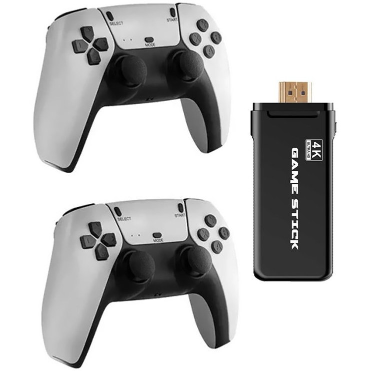 کنسول بازی گیم استیک Game Stick 4K Ultra HD به همراه 2 عدد دسته طرح ps5 همراه با 5000 بازی