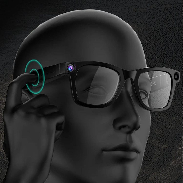 عینک هوشمند با دوربین مدل Smart Glass G300L همراه با عدسی شفاف و دودی