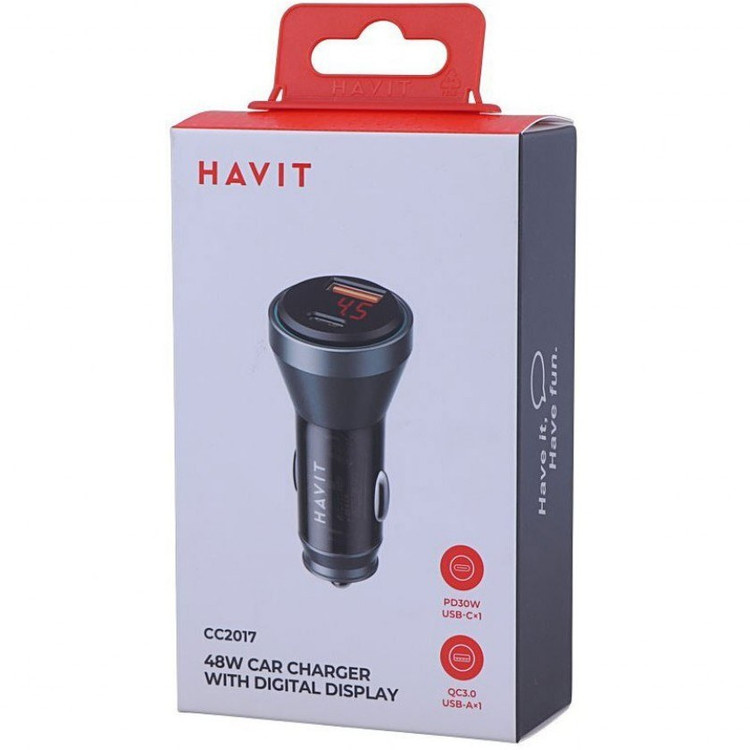 شارژر فندکی HAVIT فست شارژ 48 وات مدل CC2017 باگارانتی