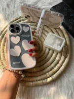 قاب قلب سفید استند دار با کاور ایرپاد (کد c1044)