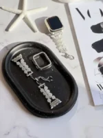 بند اپل واچ Shell Diamond همراه با گارد نگین دار (کدw5039) - Image 4