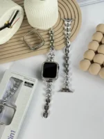 بند اپل واچ فلزی پاپیون کریستالی + گارد نگین دار (کدw5047) - Image 3