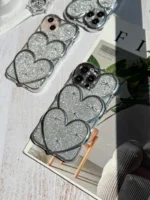 قاب قلبی اکلیلی پاپیونی نگین برجسته (کدC1823)